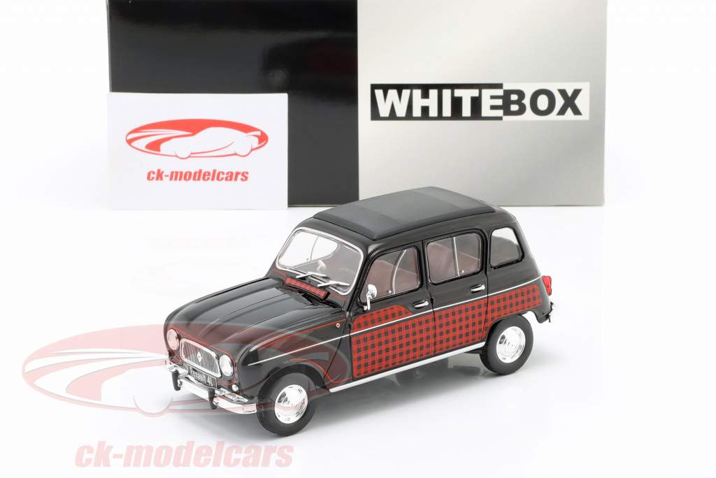 Renault 4L Parisienne Byggeår 1964 sort / rød 1:24 WhiteBox