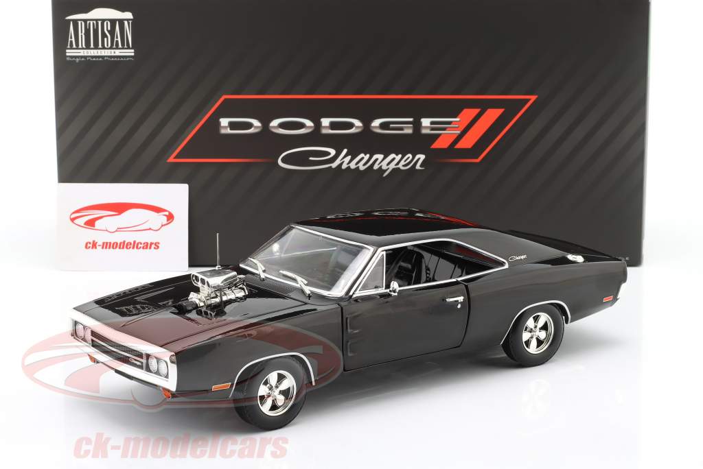Dodge Charger Blown Engine Année de construction 1970 noir 1:18 Greenlight