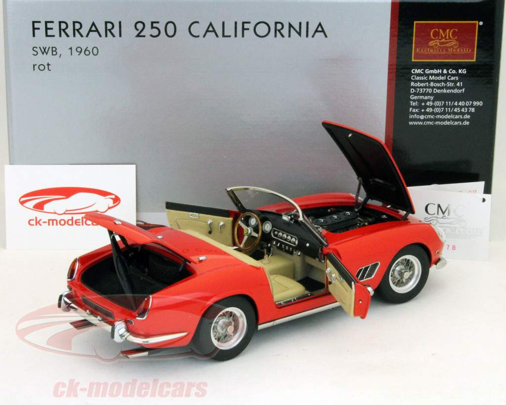 CMC 1:18 フェラーリ250 GT SWBカリフォルニアスパイダー1960赤