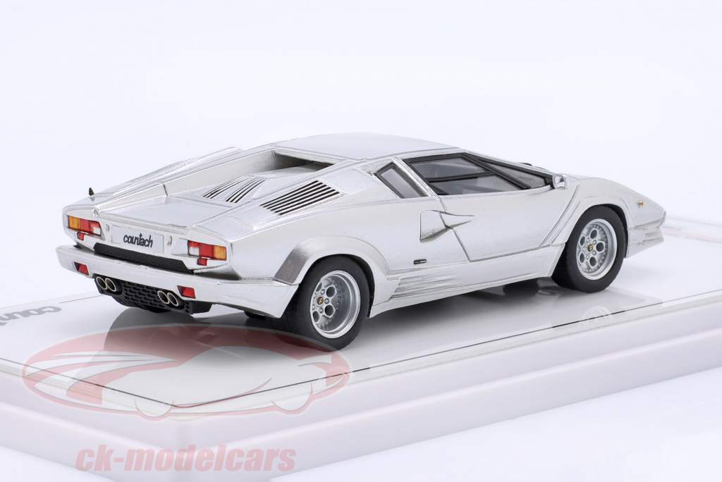 Lamborghini Countach 25e Verjaardag zilver grijs 1:43 TrueScale