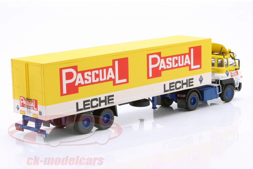 Dodge C38T Leche Pascual Camion avec bande-annonce jaune / blanc / bleu 1:43 Altaya