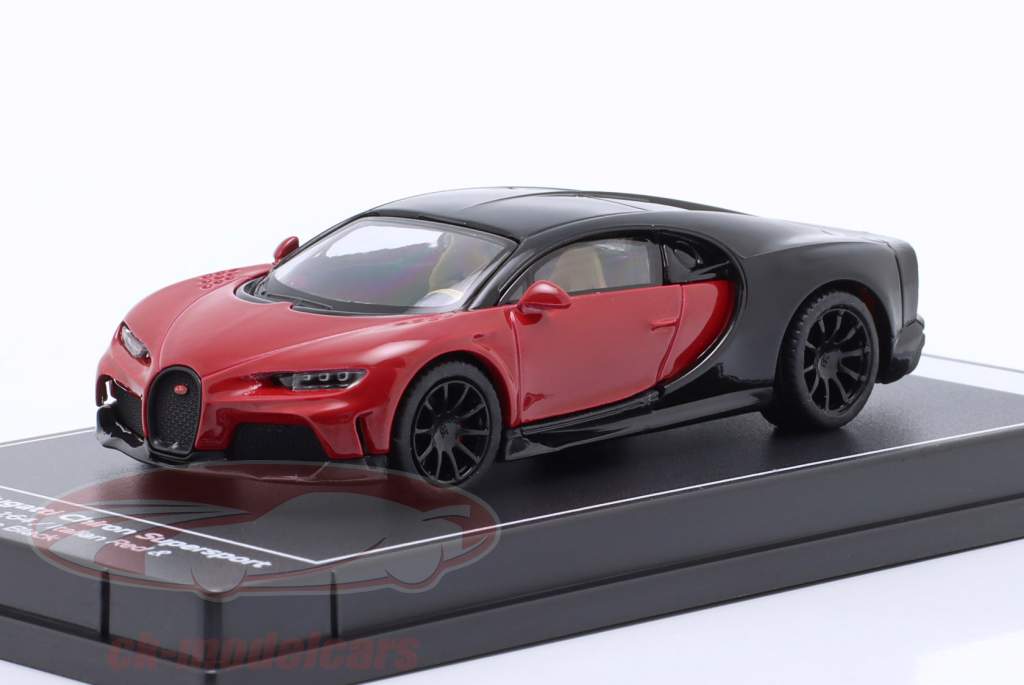 Bugatti Chiron Super Sport Byggeår 2021 rød / sort 1:64 Kinsmart