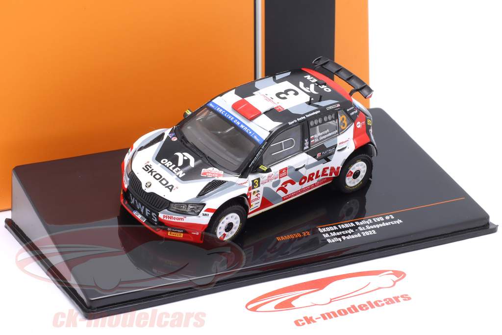 Skoda Fabia Rally2 #3 Sieger Rallye Polen 2022 Marczyk, Gospodarczyk 1:43 Ixo