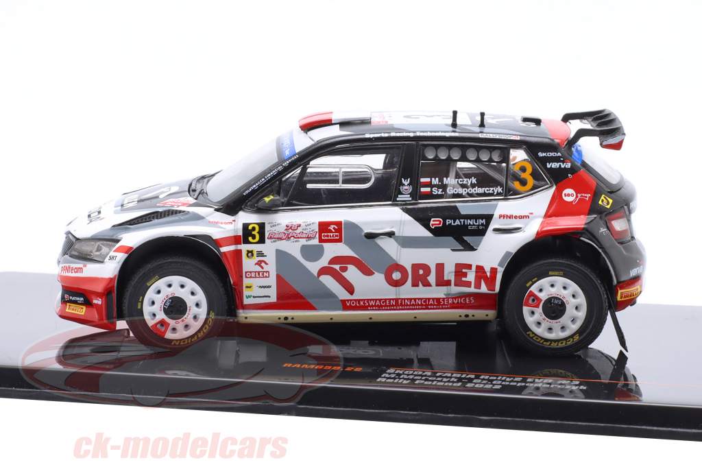 Skoda Fabia Rally2 #3 победитель митинг Польша 2022 Marczyk, Gospodarczyk 1:43 Ixo