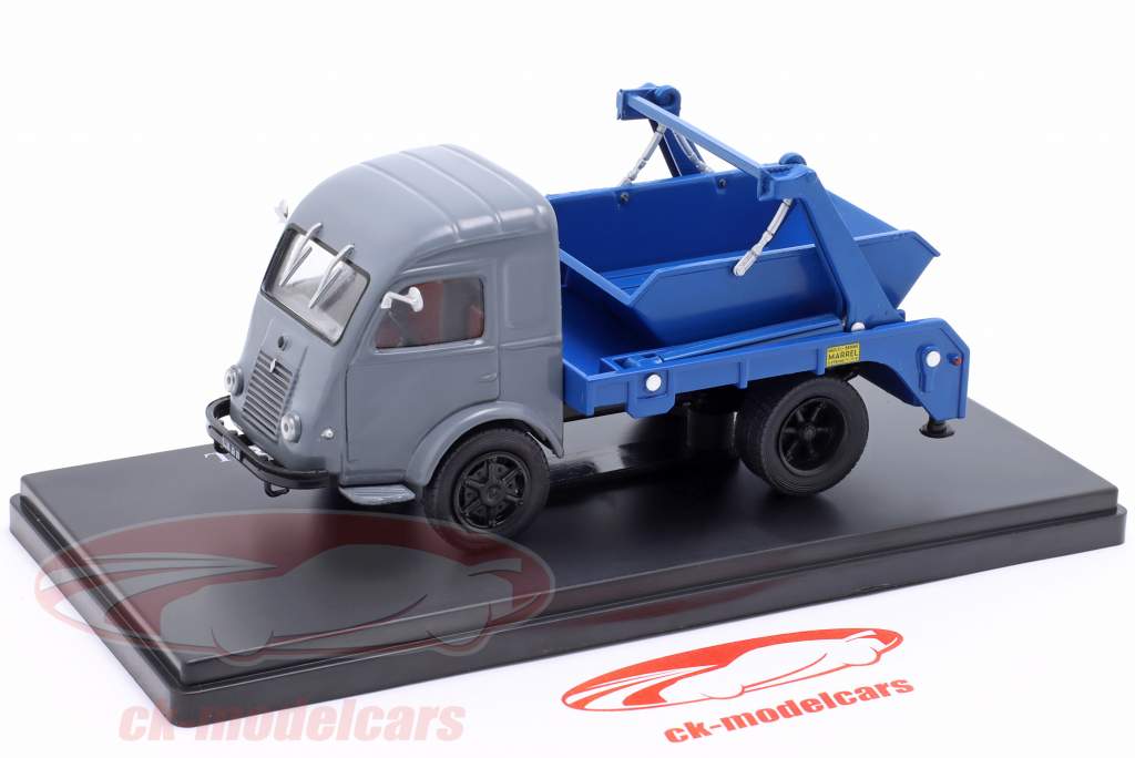 Renault 2,5 tons skraldevogn Byggeår 1956 blå / Grå 1:43 Hachette