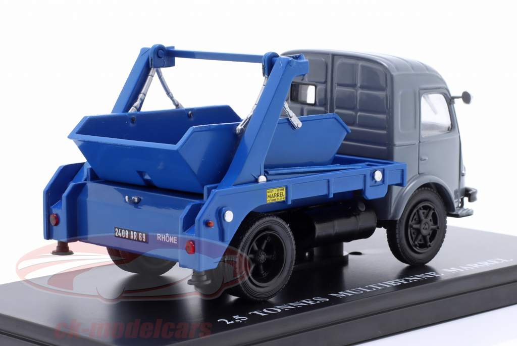 Renault 2,5 tons skraldevogn Byggeår 1956 blå / Grå 1:43 Hachette