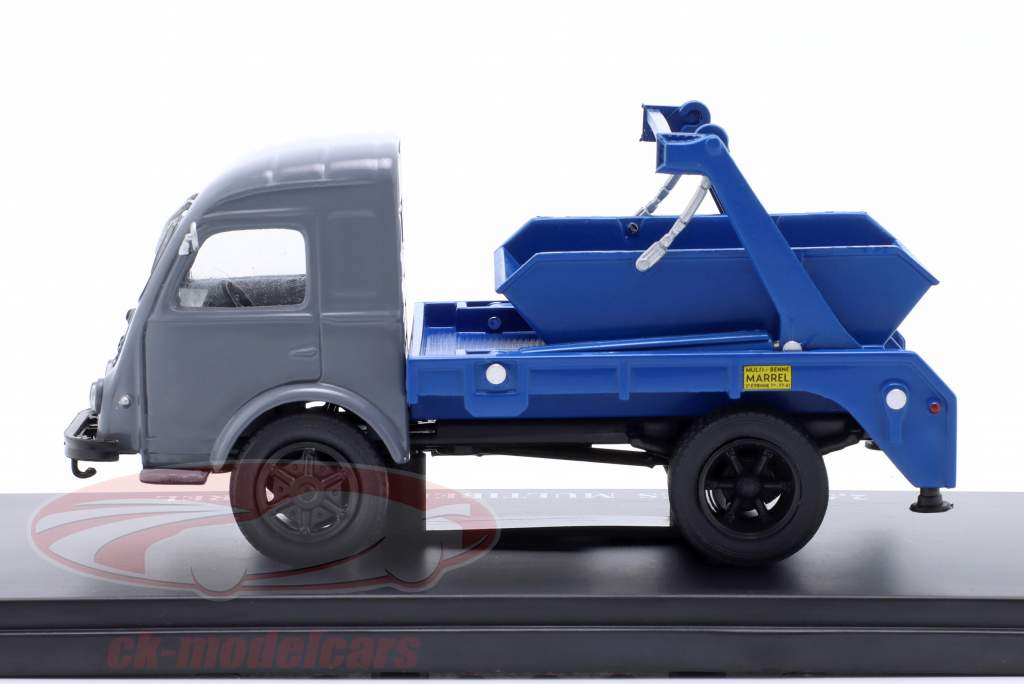 Renault 2,5 tons skraldevogn Byggeår 1956 blå / Grå 1:43 Hachette