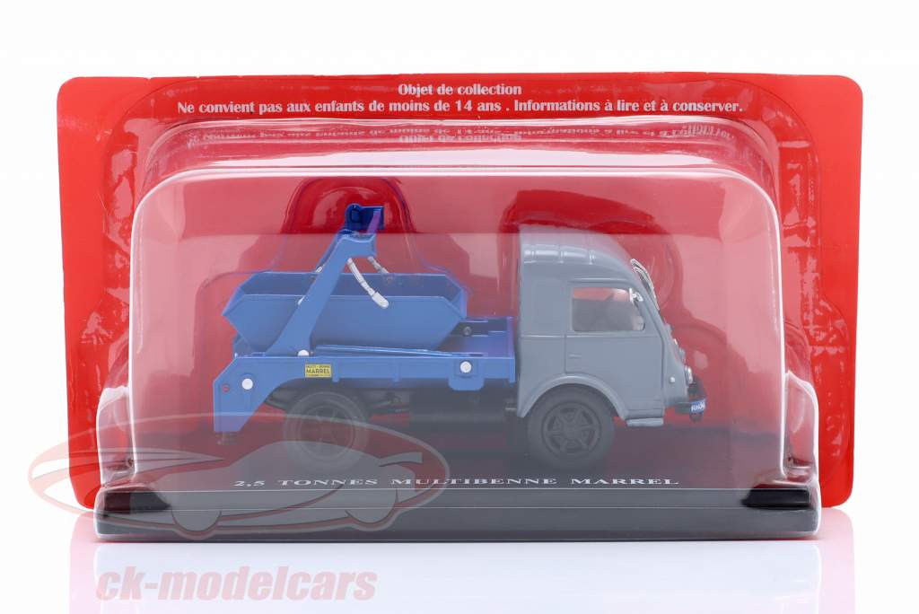 Renault 2,5 tons skraldevogn Byggeår 1956 blå / Grå 1:43 Hachette