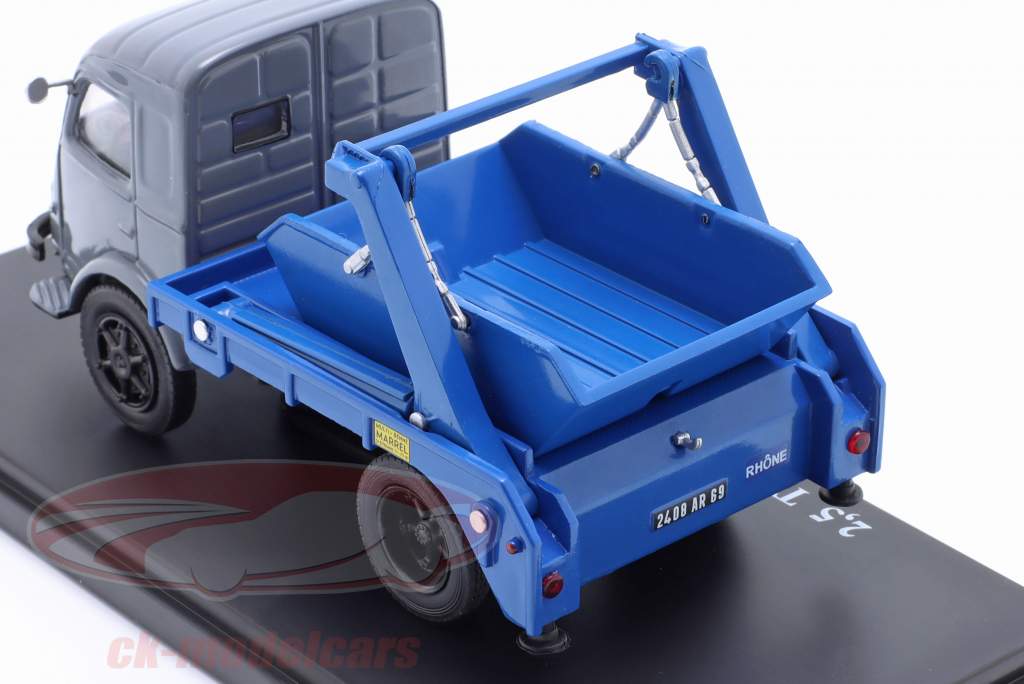 Renault 2,5 tons skraldevogn Byggeår 1956 blå / Grå 1:43 Hachette