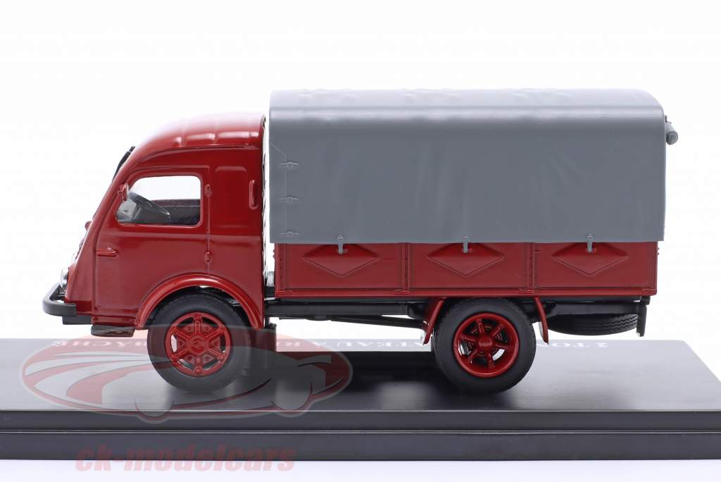 Renault 2 metric tons flatbed truck year 1947 red / Gray 1:43 Hachette