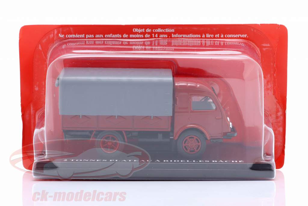 Renault 2 metric tons flatbed truck year 1947 red / Gray 1:43 Hachette