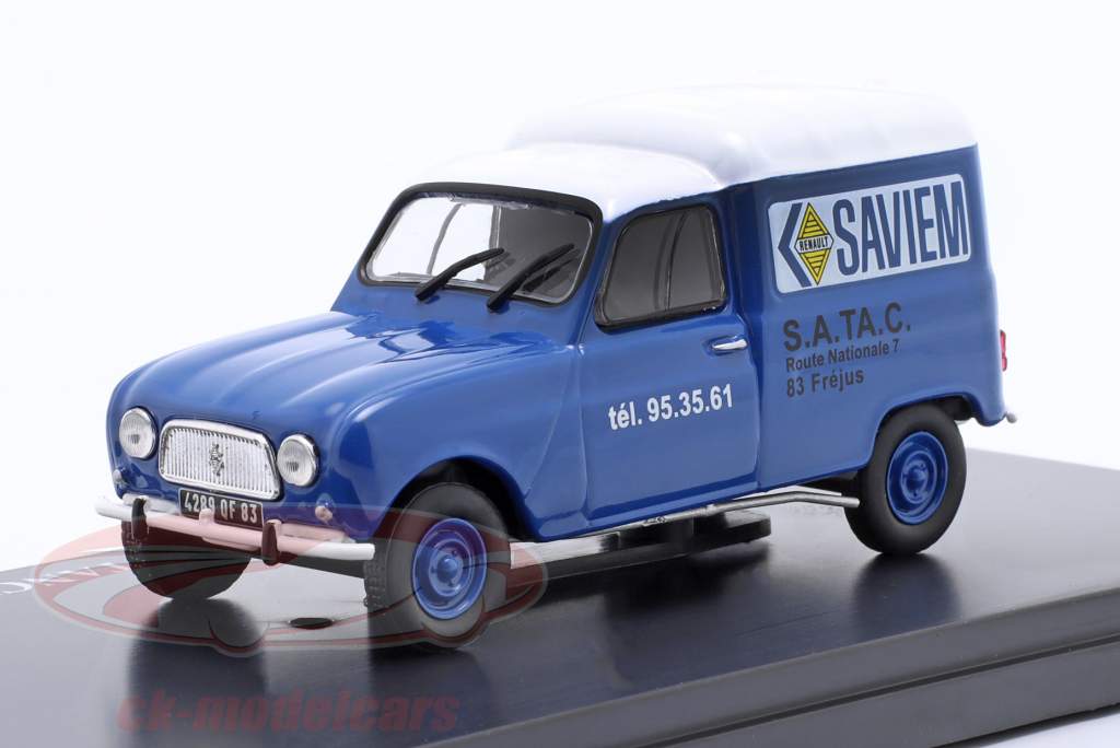 Renault R 4 Fourgonette assistance bil Saviem 1967 blå / hvid 1:43 Hachette
