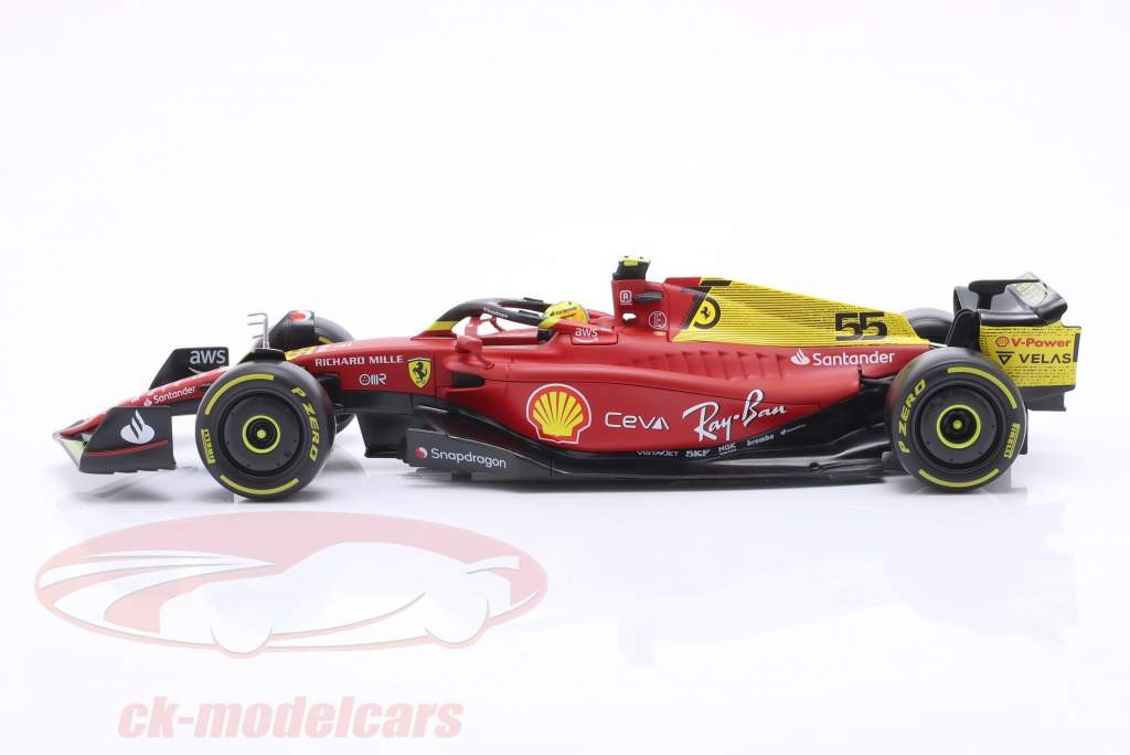 Carlos Sainz Jr. Ferrari F1-75 #55 4 italiensk GP formel 1 2022 1:18 Bburago
