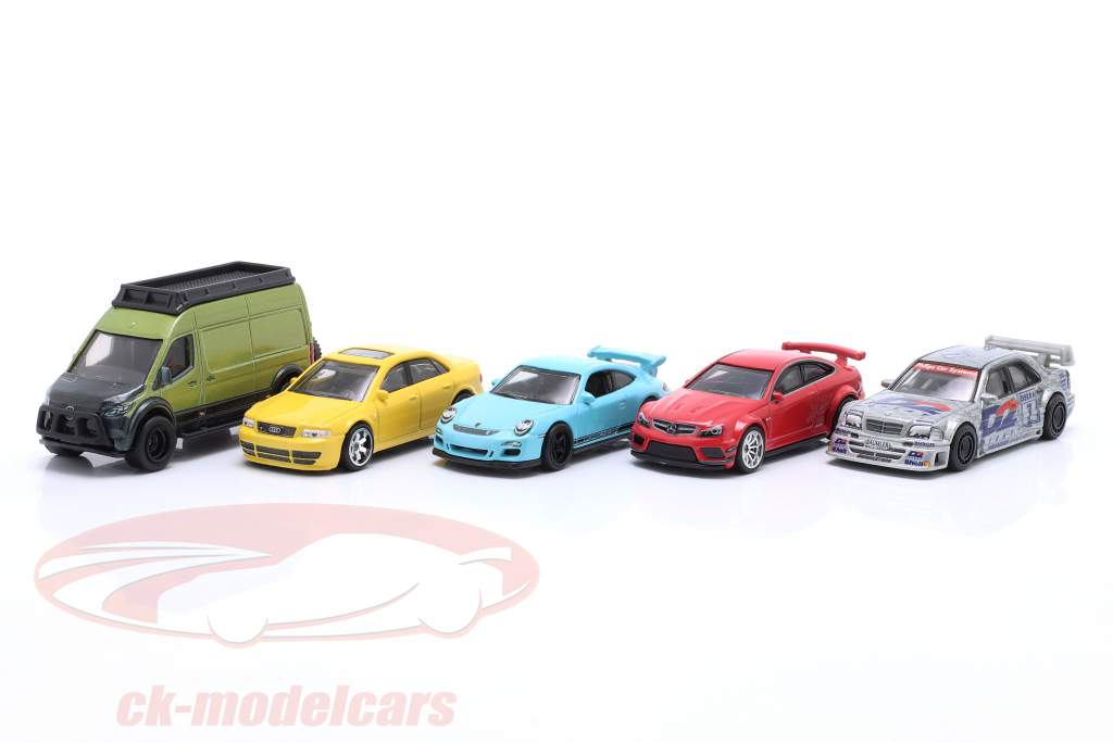 5-Car Set Alemanha em pacote de recipiente 1:64 HotWheels