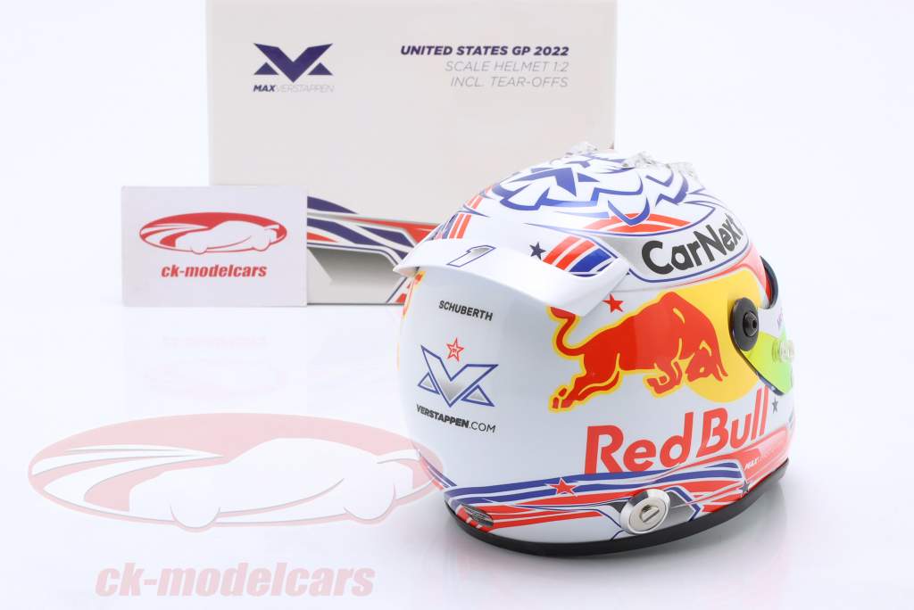 Max Verstappen Red Bull #1 USA GP Formel 1 Weltmeister 2022 Helm 1:2 Schuberth