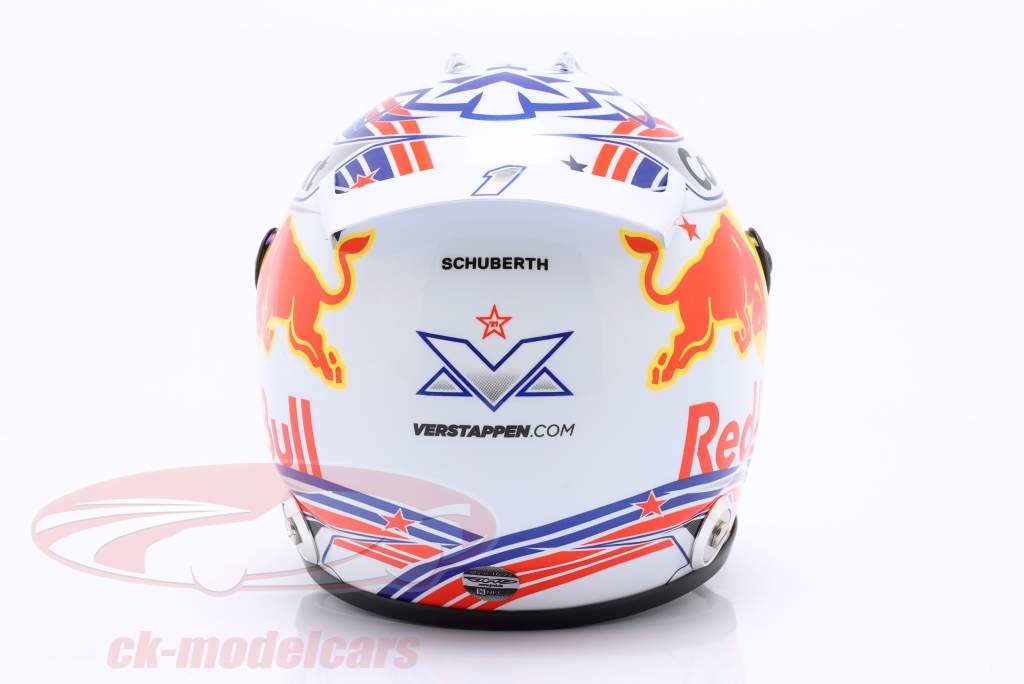 Max Verstappen Red Bull #1 EE.UU GP fórmula 1 Campeón mundial 2022 casco 1:2 Schuberth