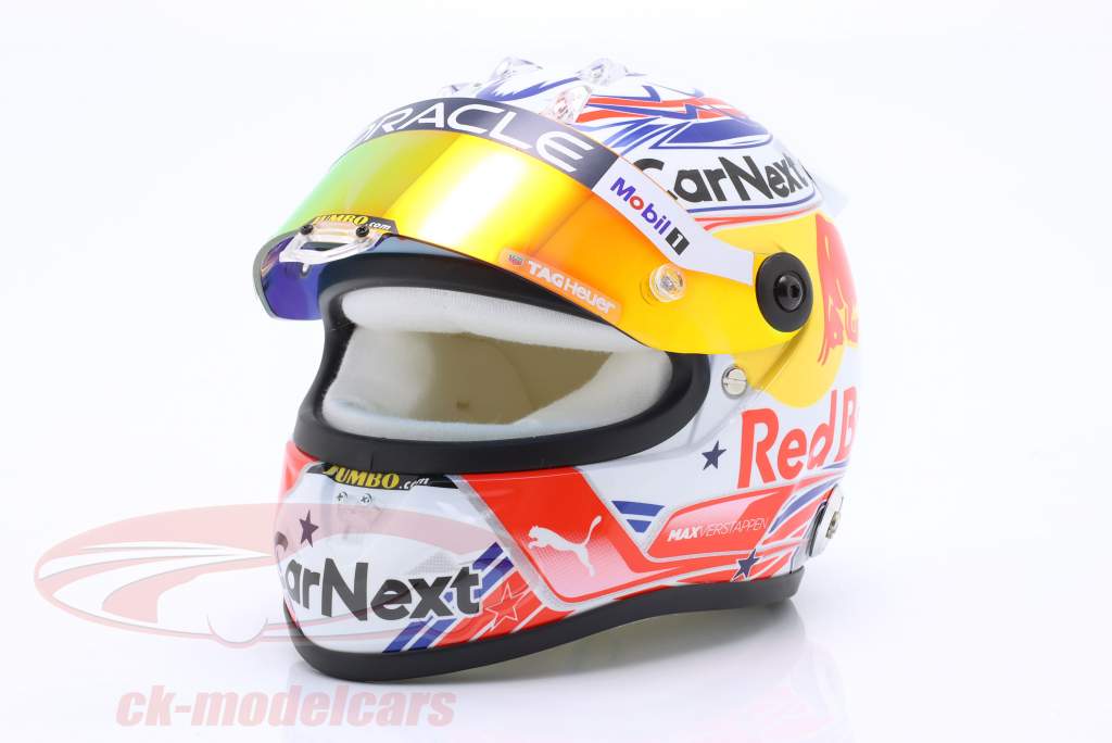 Max Verstappen Red Bull #1 EE.UU GP fórmula 1 Campeón mundial 2022 casco 1:2 Schuberth