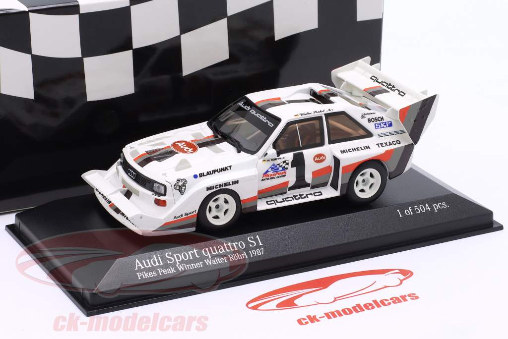 Audi Sport quattro S1 E2 #1 Sieger Pikes Peak 1987 Walter Röhrl 1:43 Minichamps