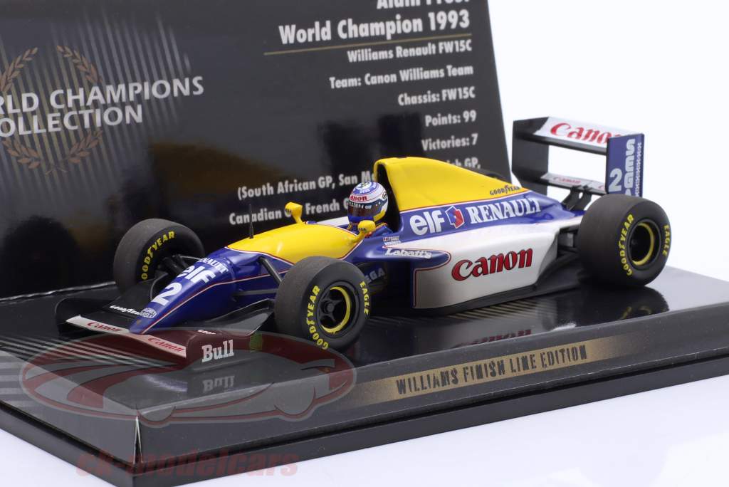 A. Prost Williams FW15C Dirty Version #2 Formel 1 Weltmeister 1993 1:43 Minichamps