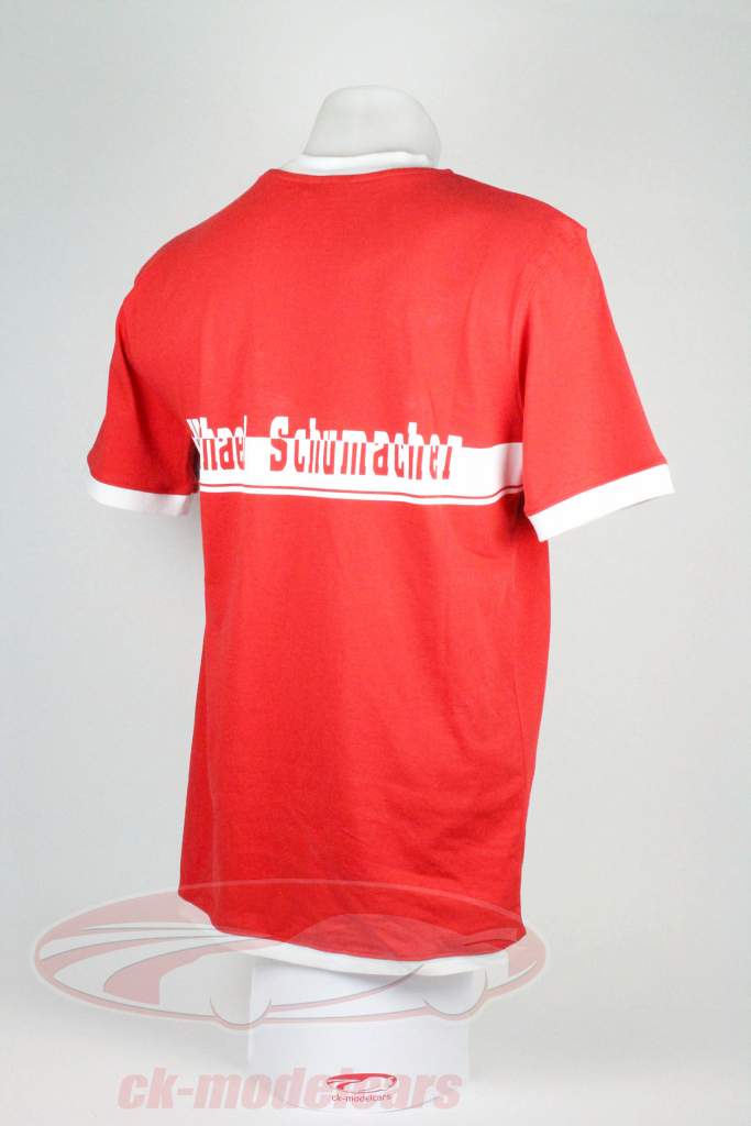 Michael Schumacher T-shirt heeft het logo rood wit maat M medium