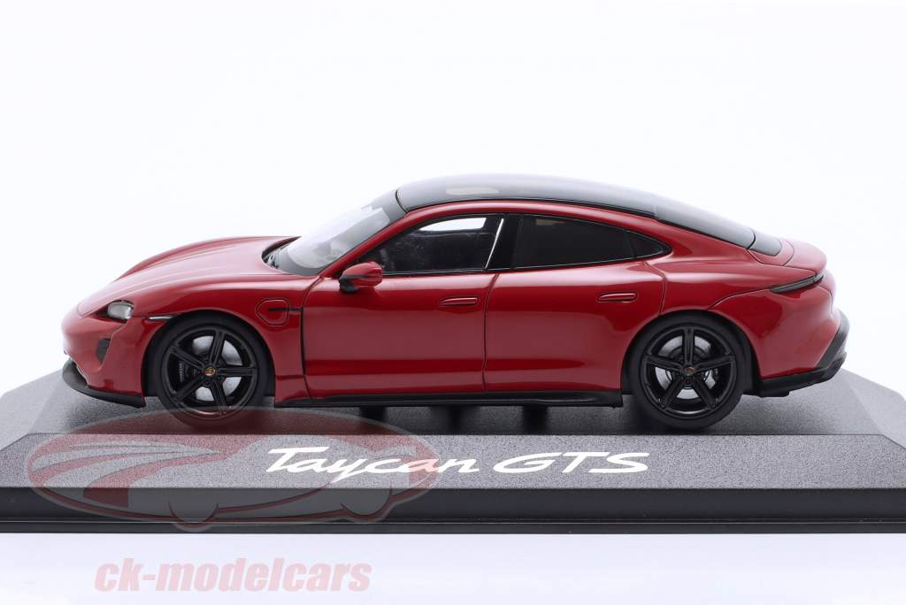 Porsche Taycan GTS ano de construção 2022 carmim 1:43 Minichamps