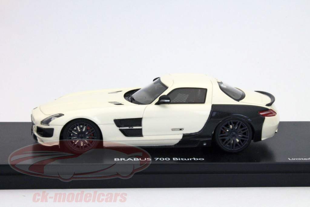 Brabus 700 Biturbo SLS jaar 2011 wit / wit 1:43 Pro43.R