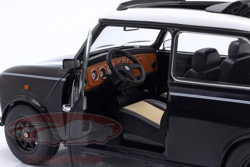 Mini Cooper mit Schiebedach schwarz metallic / weiß LHD 1:12 KK-Scale