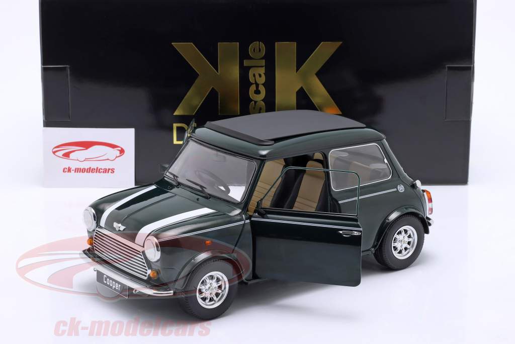 Mini Cooper mit Schiebedach dunkelgrün / weiß RHD 1:12 KK-Scale