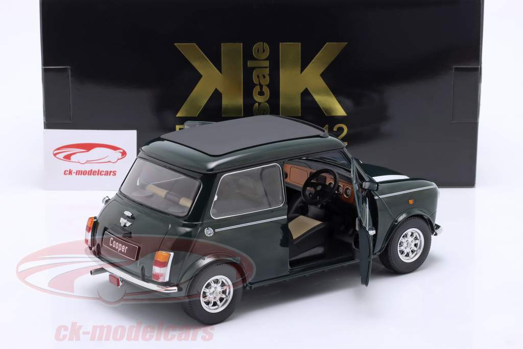 Mini Cooper mit Schiebedach dunkelgrün / weiß RHD 1:12 KK-Scale