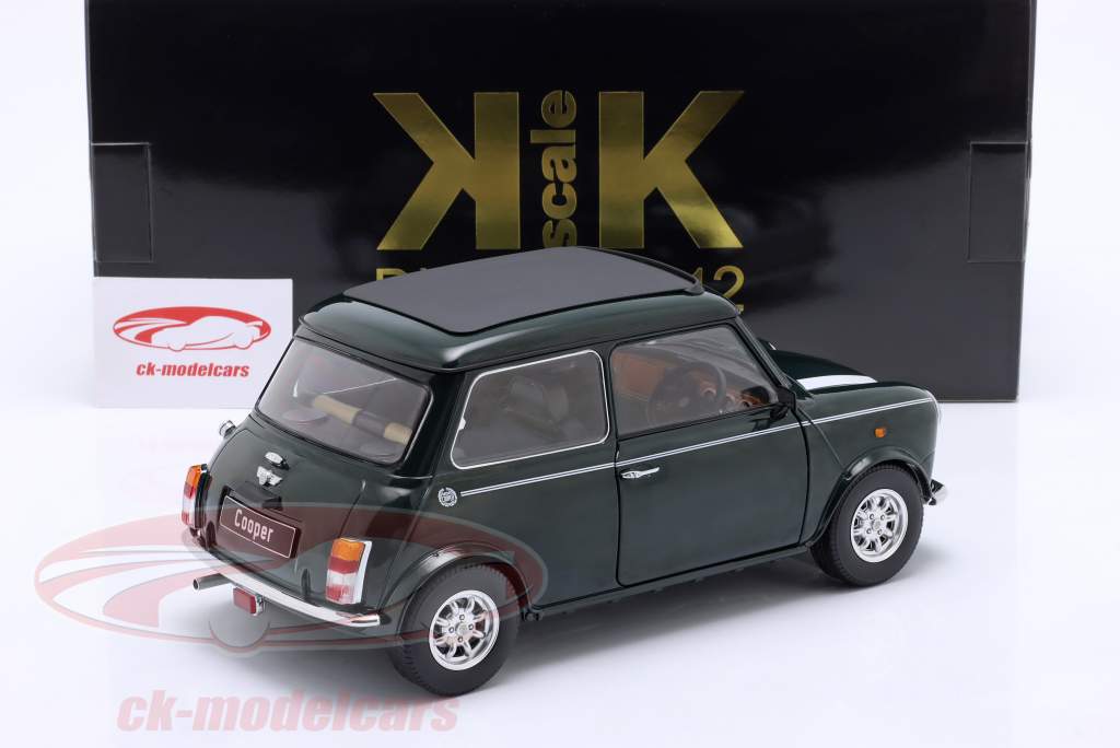 Mini Cooper 和 天窗 深绿色 / 白色的 RHD 1:12 KK-Scale