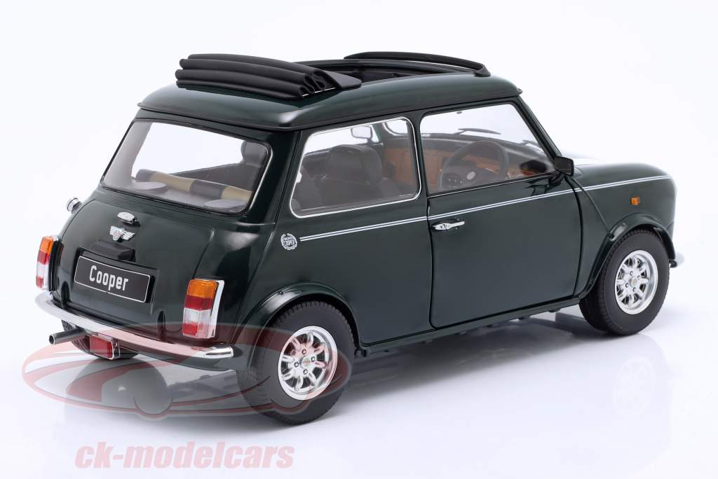 Mini Cooper 和 天窗 深绿色 / 白色的 RHD 1:12 KK-Scale