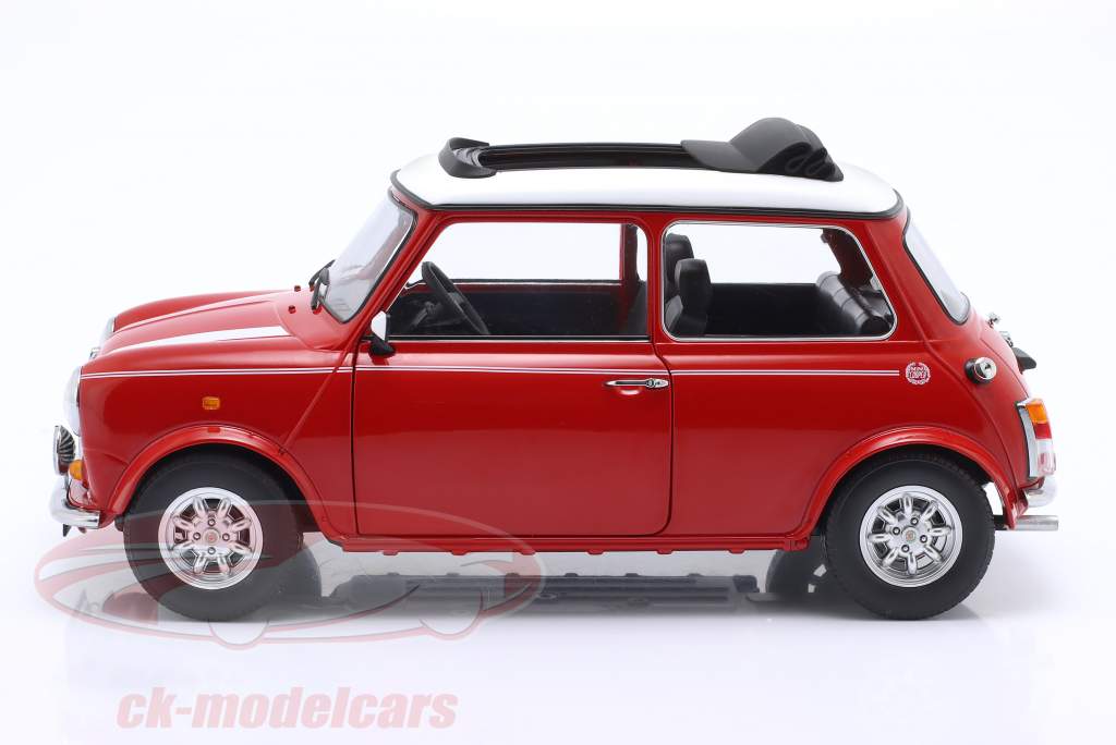 Mini Cooper com teto solar vermelho / branco RHD 1:12 KK-Scale