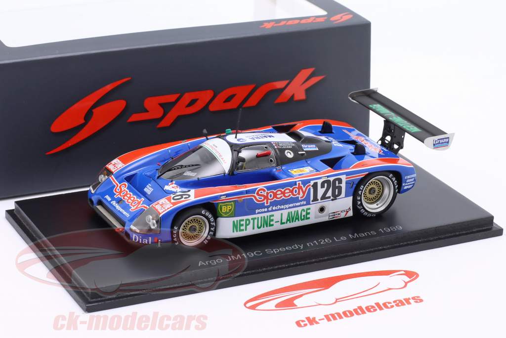 Argo JM19C #126 24h LeMans 1989 Messaouidi, Rousselot, Magnani 1:43 Spark