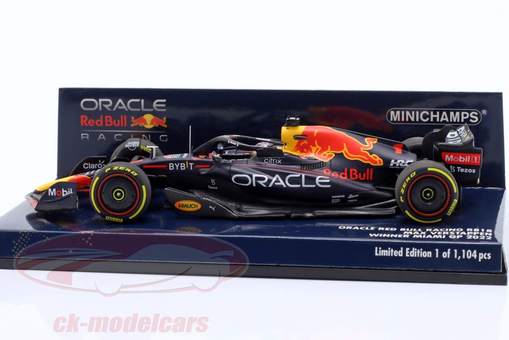 M. Verstappen Red Bull RB18 #1 vinder Miami GP formel 1 Verdensmester 2022 1:43 Minichamps