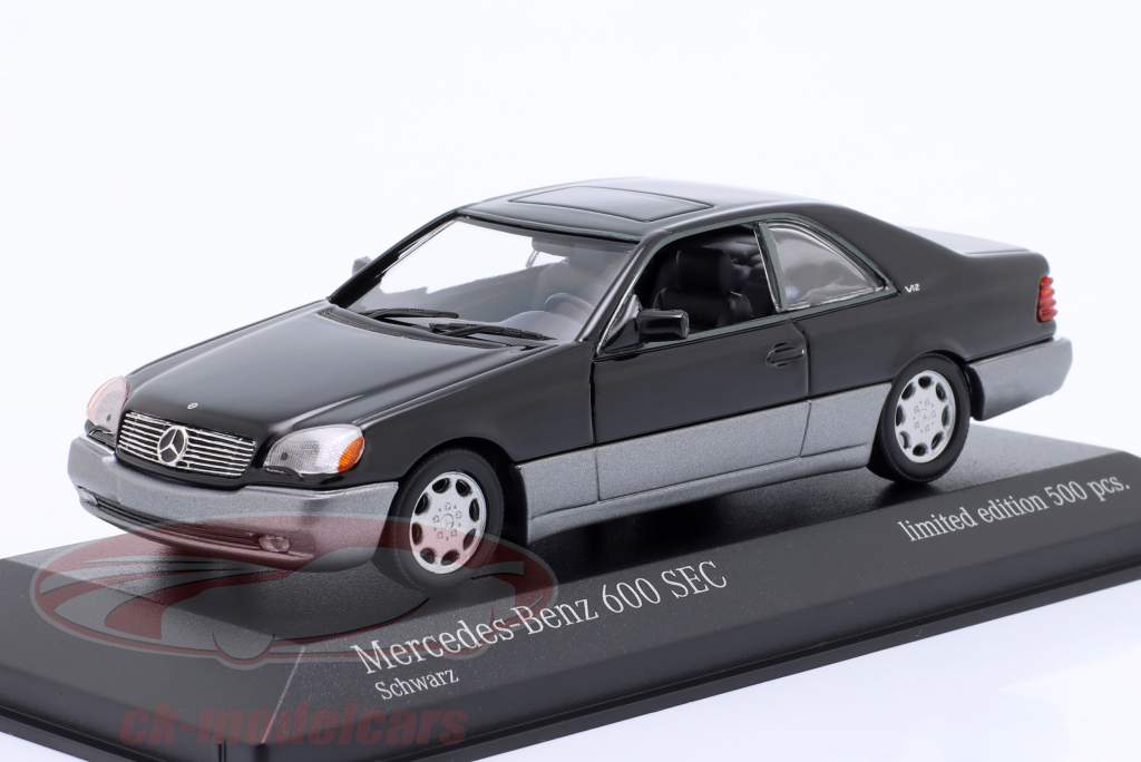 Mercedes-Benz 600 SEC (C140) 建設年 1992 黒 1:43 Minichamps
