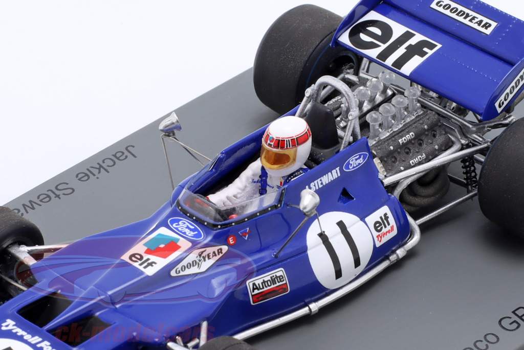 J. Stewart Tyrrell 003 #11 gagnant Monaco GP formule 1 Champion du monde 1971 1:43 Spark