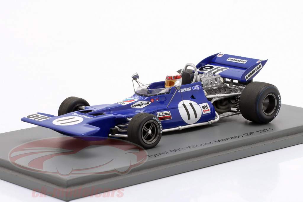 J. Stewart Tyrrell 003 #11 Sieger Monaco GP Formel 1 Weltmeister 1971 1:43 Spark