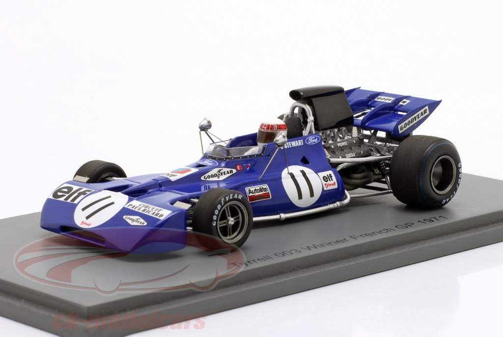 J. Stewart Tyrrell 003 #11 vinder fransk GP formel 1 Verdensmester 1971 1:43 Spark