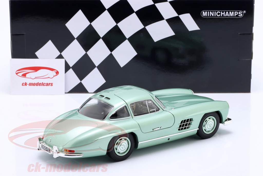 Mercedes-Benz 300 SL Gullwing (W198) 1955 licht groen metalen 1:18 Minichamps