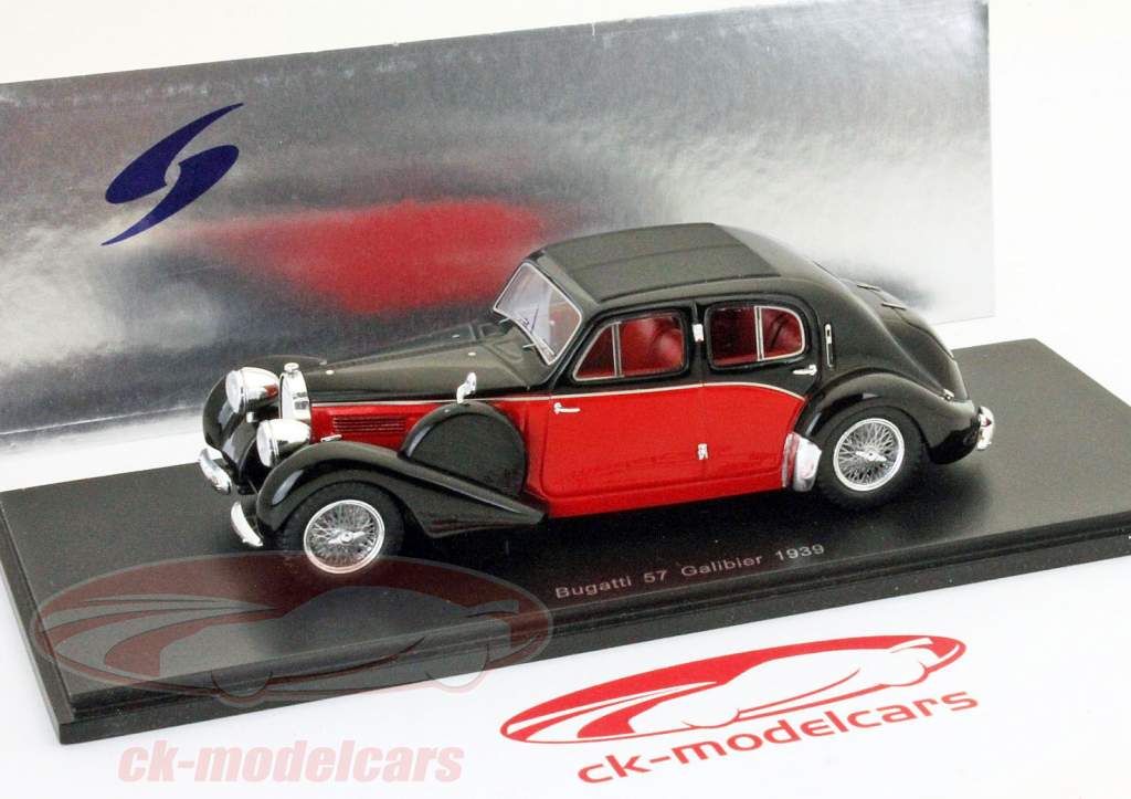 Bugatti 57 Galibier 1939 noire / rouge 1:43 Spark