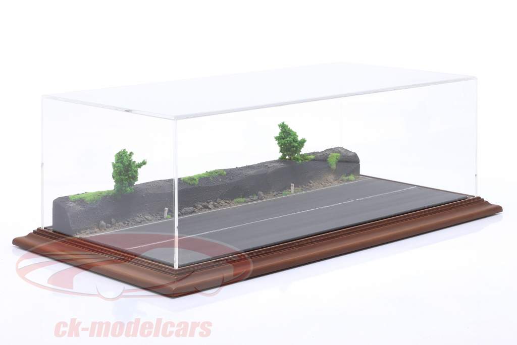 Haute qualité Acrylique Vitrine avec Plaque de base Diorama Forest Road 1:43 Atlantic