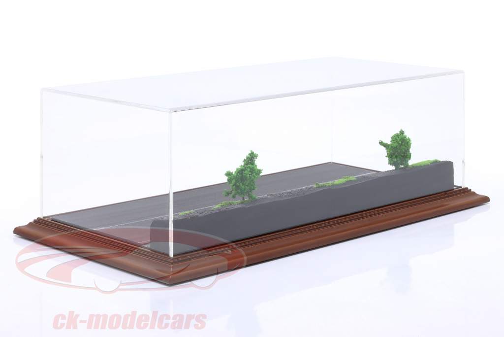 High quality Acrylic Showcase with Diorama base plate Forest Road 1:43 Atlantic