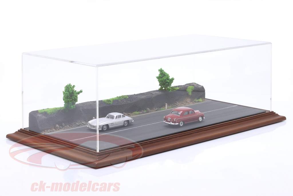 High quality Acrylic Showcase with Diorama base plate Forest Road 1:43 Atlantic