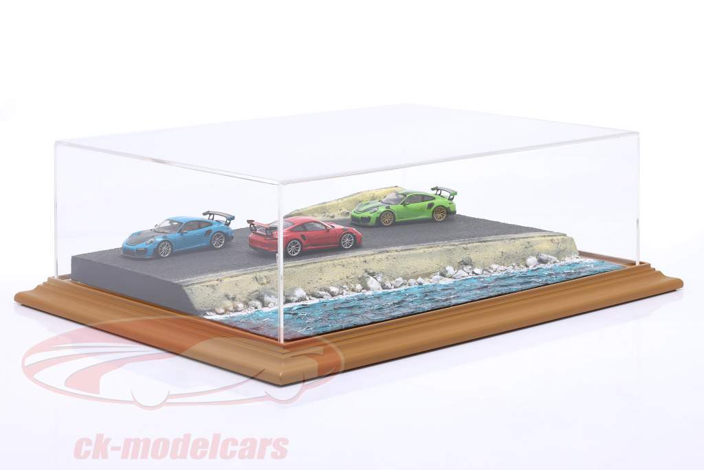 Hoge kwaliteit Acryl Showcase met Diorama grondplaat Ocean Drive 1:24 / 1:18 Atlantic