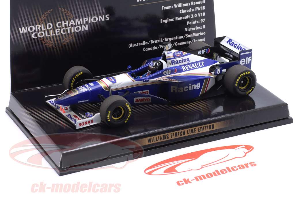 D. Hill Williams FW18 Dirty Version #5 formula 1 Campione del mondo 1996 1:43 Minichamps