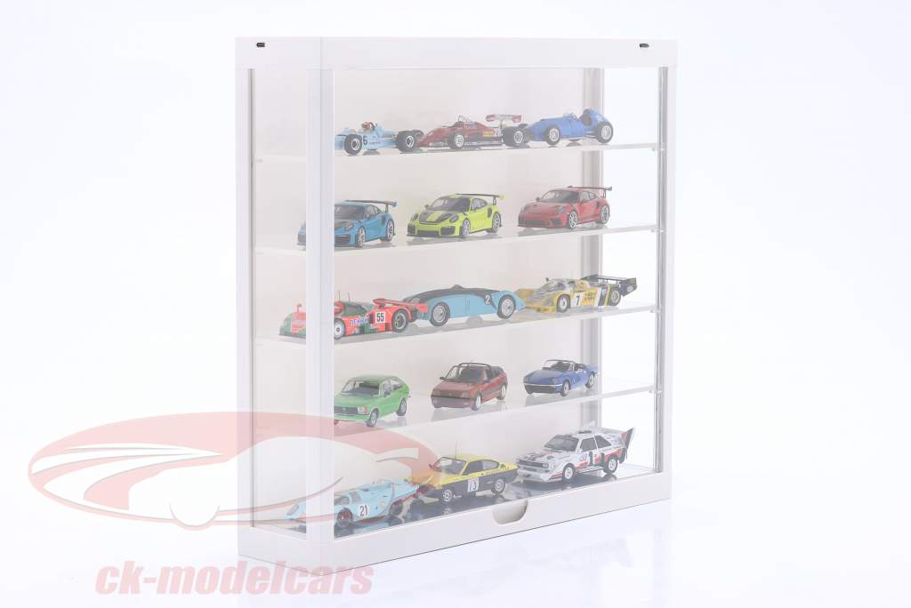 Escaparate LED multicaso 5 pisos para modelos en el escala 1:43 / 1:64 blanco Triple9