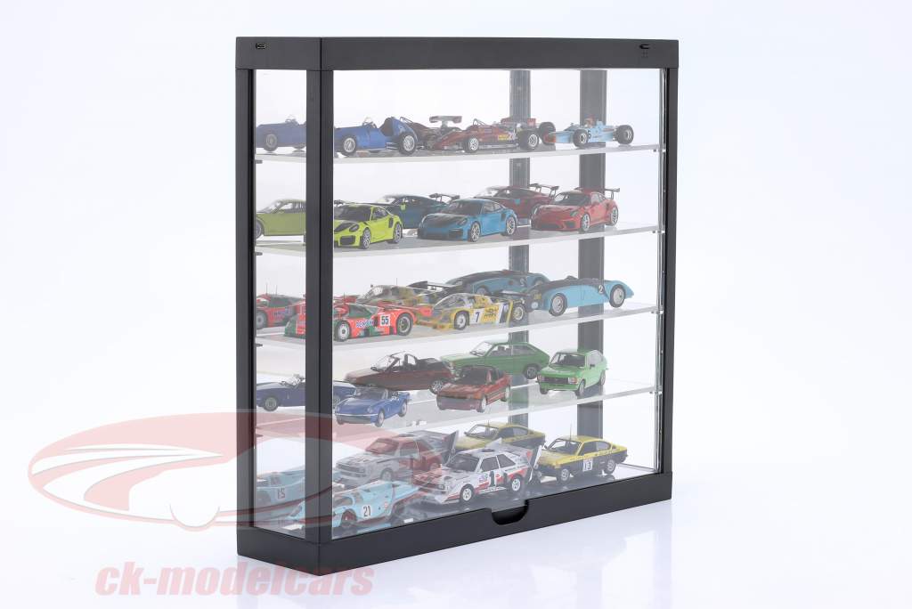 Escaparate LED Multicase 5 pisos para modelos en el escala 1:43 / 1:64 negro / espejo Triple9