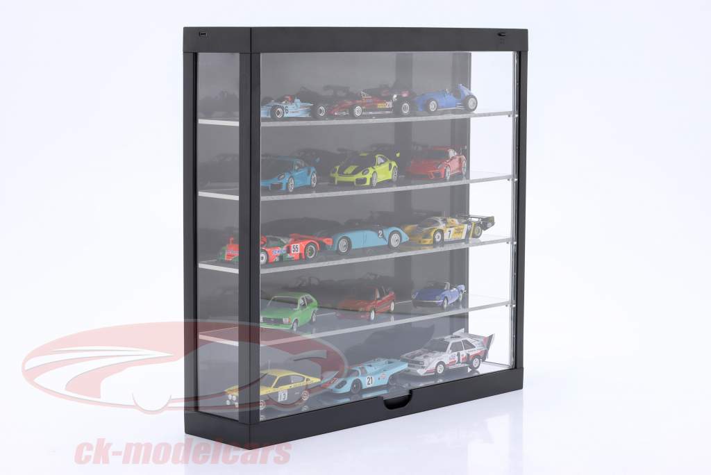 Escaparate LED Multicase 5 pisos para modelos en el escala 1:43 / 1:64 negro Triple9
