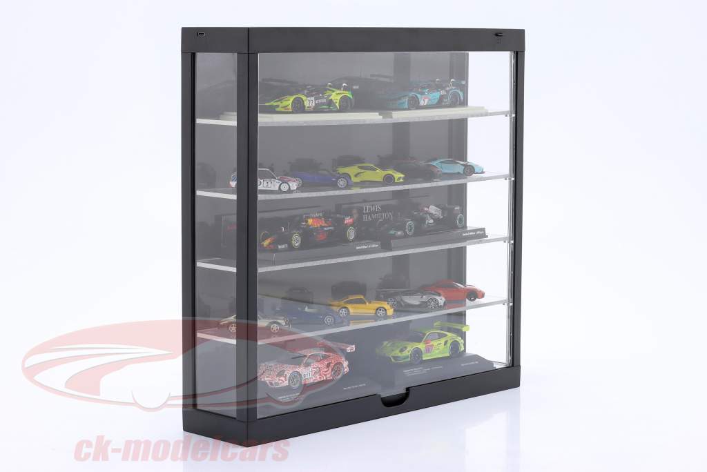 Escaparate LED Multicase 5 pisos para modelos en el escala 1:43 / 1:64 negro Triple9
