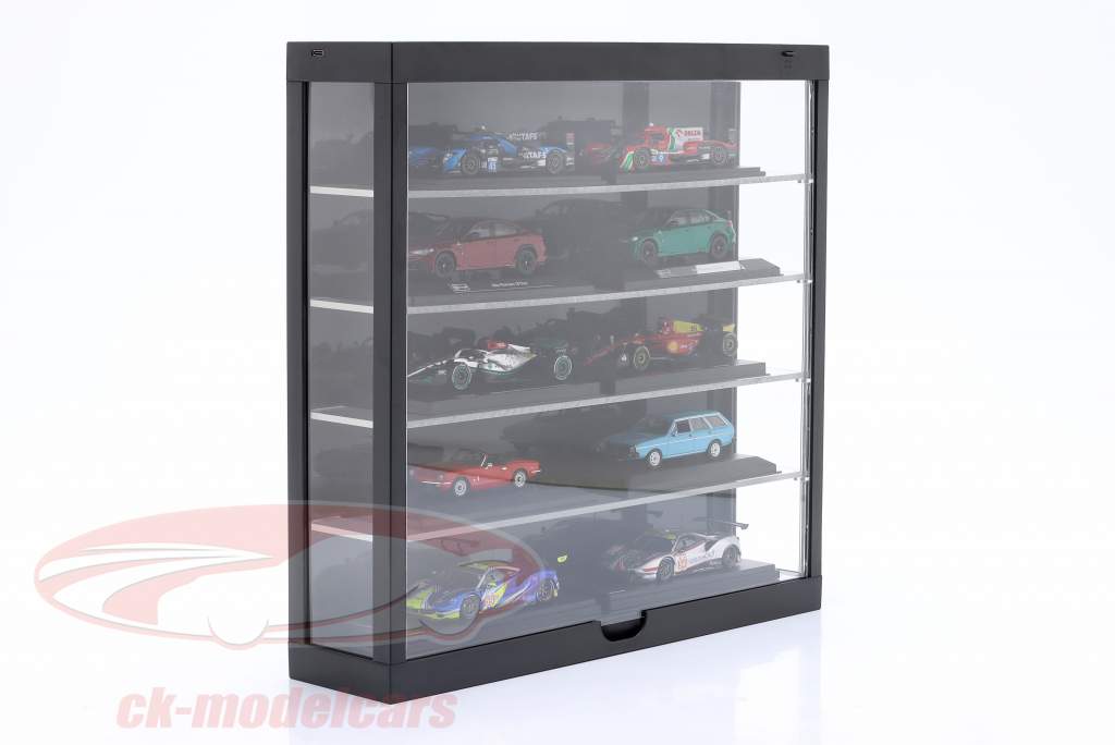 Escaparate LED Multicase 5 pisos para modelos en el escala 1:43 / 1:64 negro Triple9